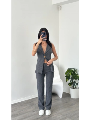 Antrasit Thea Yelek-Pantolon Takım