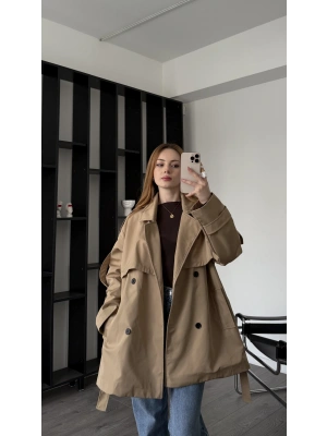Bej Aurora Kuşaklı Trençkot