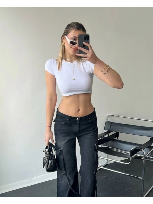 Beyaz Basic Kısa Kollu Body