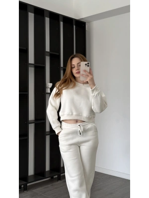 Beyaz Danny Pamuklu Basic Sweatshirt