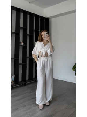 Beyaz Solena Bağlamalı 2’li Takım