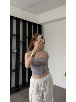 Corey Gri Drape Detay Bluz