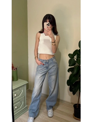 Eskitme Mavi Baggy Jean
