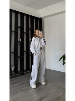 Gri Enny Çizgili Eşofman Takımı