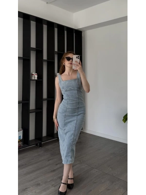 Helen Kalem Denim Elbise