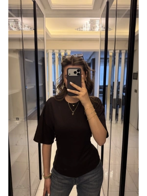 Kahve Alina Belden Bağcıklı Tshirt