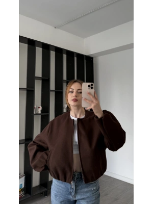 Kahve Anna Bomber kaşe Ceket