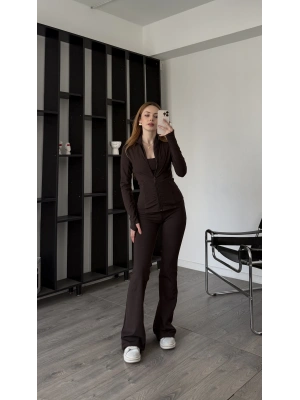 Kahve Laura 3’lü Comfortlux Tayt Takım