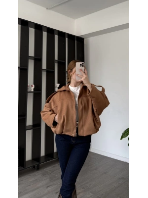 Kahve Laura Oversize Süet Ceket