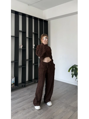 Kahve Lilis 2’li Dokulu Takım