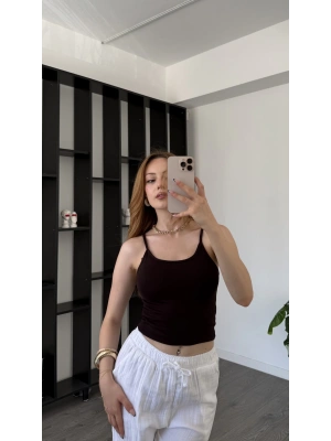 Kahve Lopez Askılı Basic Atlet