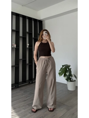 Kahve Petra Keten Pantolon