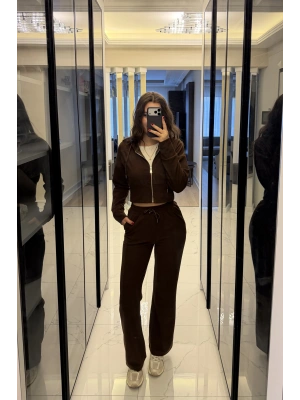 Kahve Selanik Hırkalı Takım