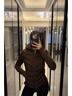 Kahve Zr Muadil Slim Şişme Mont