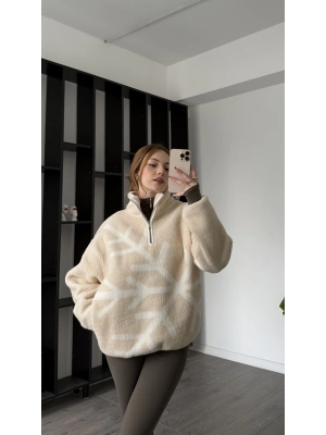 Kar Desen Oys Marka Muadil Peluş Sweatshirt