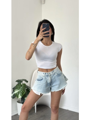 Kayle Beyaz Bisiklet Yaka Basic Body