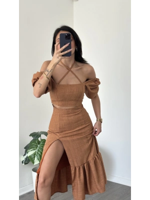 Kiremit Talia Etek Büstiyer Takım