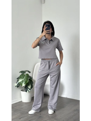 Rocco Gri Polo Yaka İkili Takım