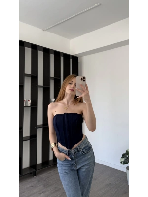 Lacivert Septa Kancalı Korse