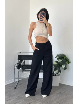 Luna Siyah Palazzo Pantolon