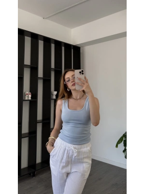 Mavi Aden Kalın Askılı Basic Atlet