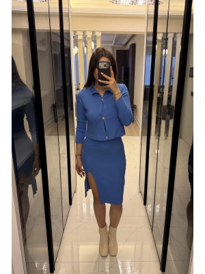 Mavi Renly Hırka Elbise Triko Takım