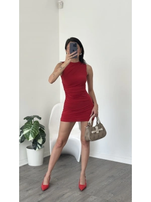 Noa Kırmızı Kolsuz Basic Mini Elbise