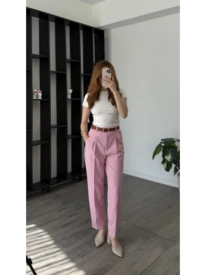 Pembe Abel Kemerli Havuç Pantolon