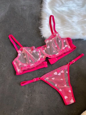 Pembe Serena Balenli Sütyen Külot Takımı