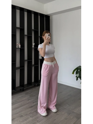 Pembe Perry Çizgili Eşofman Altı