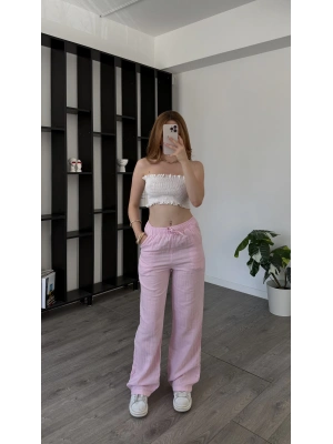 Pembe Soho Müslin Pantolon