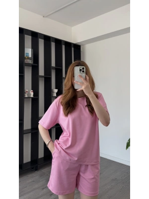 Pembe Tara Şort Tshirt 2’li Takım