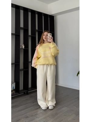 Sarı Bloom Oversize Eşofman Takımı