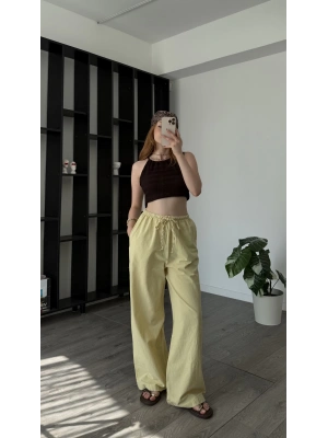 Sarı Petra Keten Pantolon