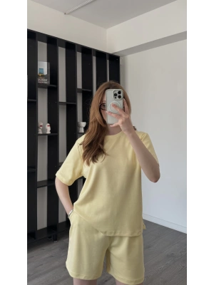 Sarı Tara Şort Tshirt 2’li Takım