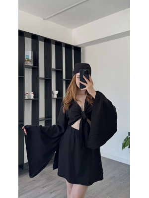 Siyah Alina Bandanalı 3’lü Takım