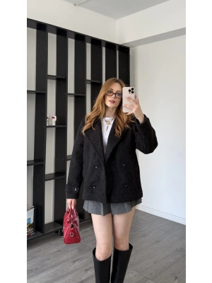 Siyah Bailey Keçe Ceket