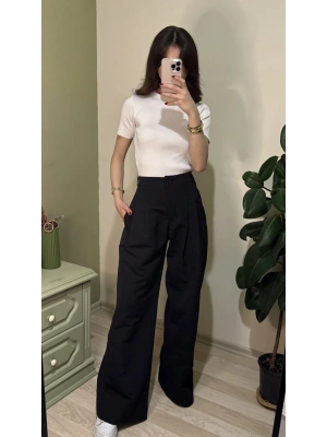 Siyah Killy Piliseli Palazzo Pantolon