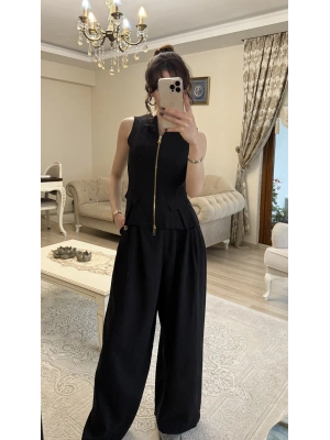 Siyah Loly Fermuarlı 2’li Takım