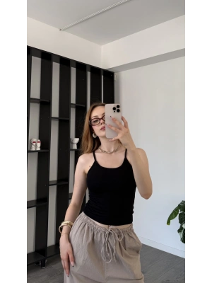 Siyah Lopez Askılı Basic Atlet