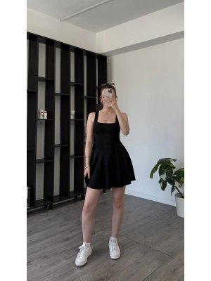 Siyah Milly Cepli Şortlu Elbise