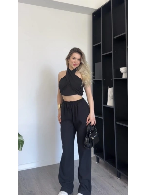 Siyah Sera Çapraz Bağlamalı Takım
