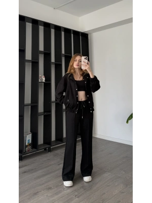 Siyah Sherry Çıtçıtlı 3’lü Takım