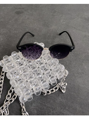 Siyah Yarım Çerçeveli Güneş Gözlüğü