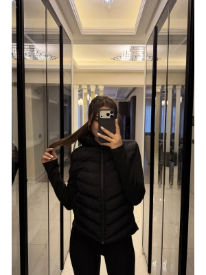 Siyah Zr Muadil Slim Şişme Mont