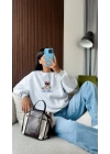 Gri Ayıcık İşlemeli Sweatshirt