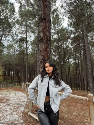 Gri Kapak Cepli Kaşe Ceket