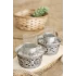 BAKIR EHLİKEYF OYMA NAKIŞ İŞLEMELİ GÜMÜŞ RENK 2li (KALAYLI)