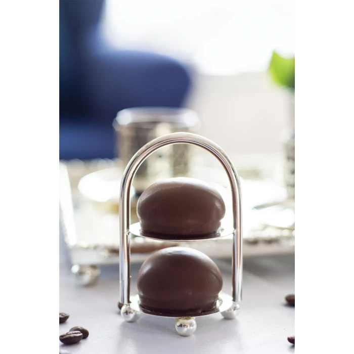 GÜMÜŞ KAPLAMA MAKARONLUK 2 KATLI (2 Adet)