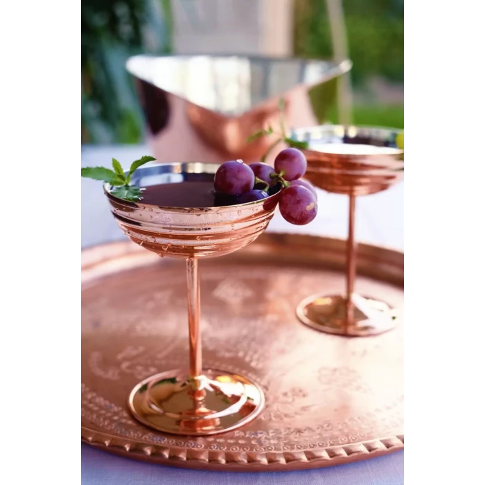 BAKIR KADEH DİLİMLİ MODEL BAKIR RENK (2Lİ)